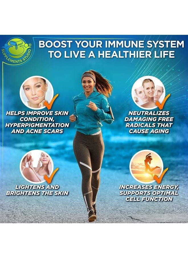 Supplements Studio - Liposomal Glutathione 500mg Made with Organic Whole Foods - Glutathione Liposomal Supplement for Maximum Absorption - Master Antioxidant & Detoxifier - Immune & Cardiovascular Support - 120 count - Image 1