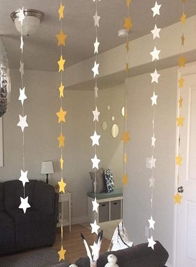 Happy Space - 13feet Shiny Silver Paper Star Garland/Banner/Bunting Decoration, Backdrop for Birthday, Wedding Shower, Baby Shower, Christmas Decoration. (Star Garland- Silver-, Pack of 1) - Image 5