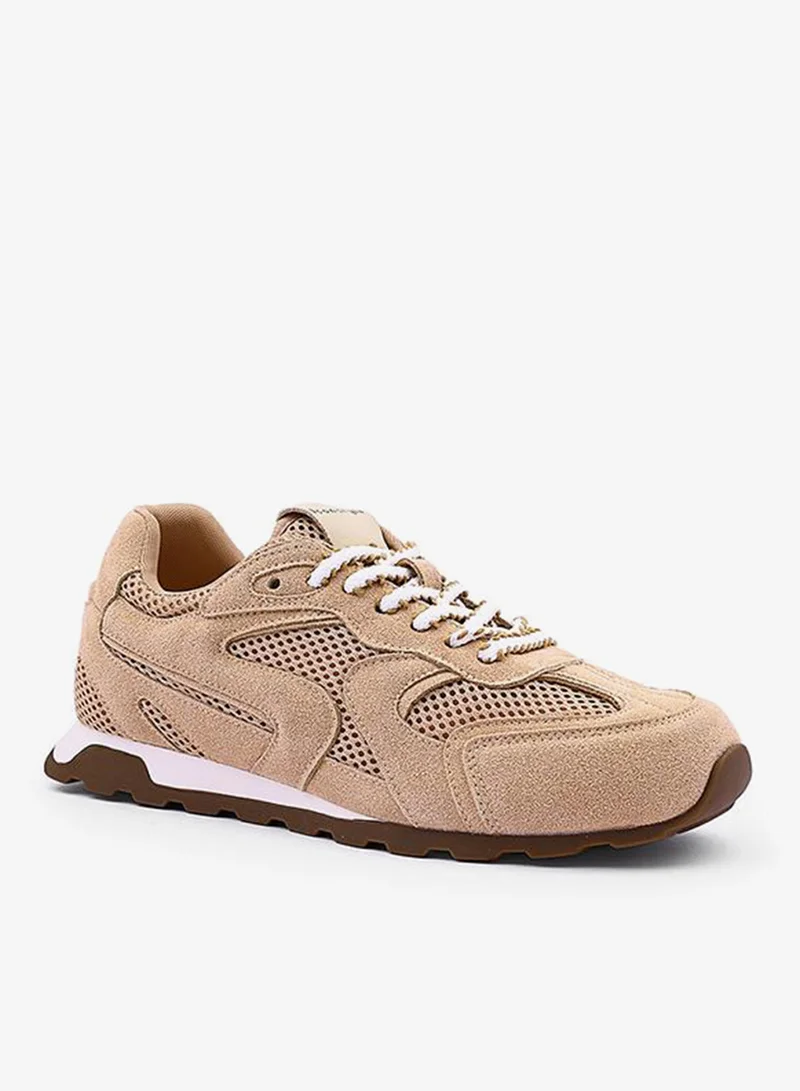 Womens low-top beaded suede sneakers