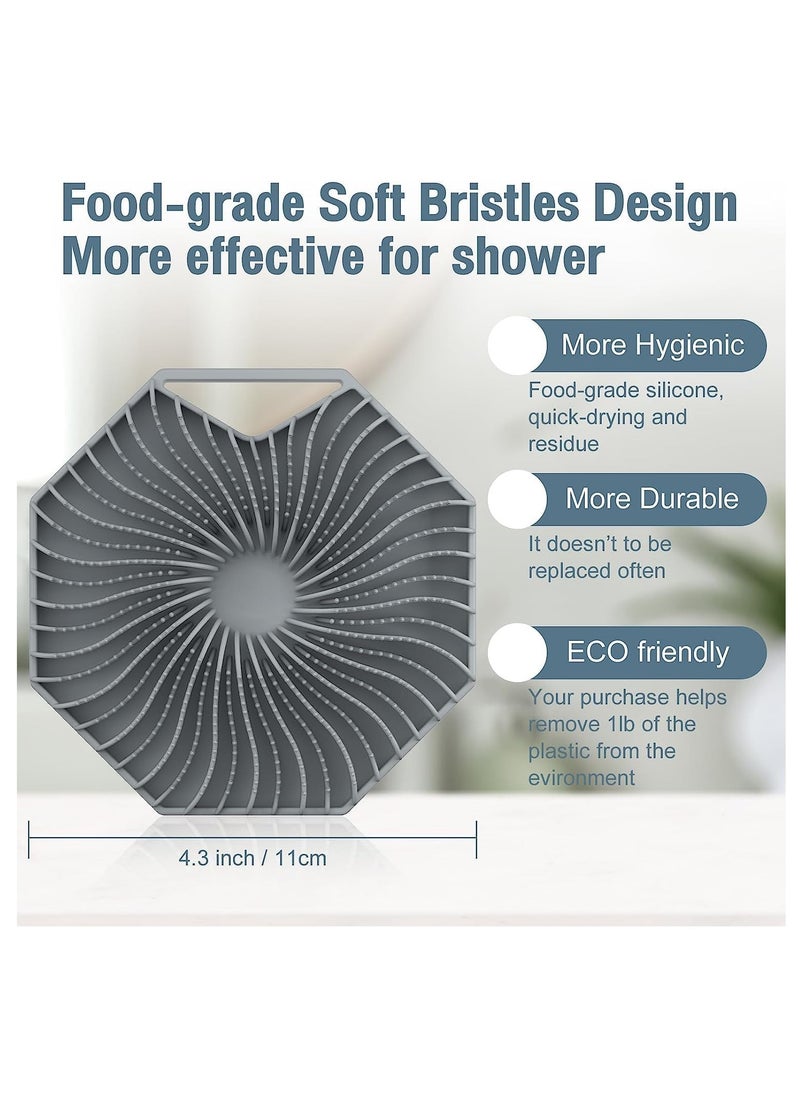 Sud Scrub Antibacterial Silicone Body Scrub Brush, Eco-Friendly Gentle Shower Bath Brush for Sensitive Skin, Nourishing & Cleaning Charcoal-Infused Silicone Body Scrubber (Gray)  - Image 4