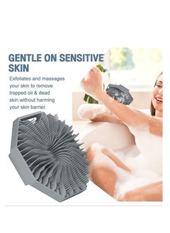 Antibacterial Silicone Body Scrub Brush, Eco-Friendly Gentle Shower Bath Brush for Sensitive Skin, Nourishing & Cleaning Charcoal-Infused Silicone Body Scrubber (Gray) - pzsku/Z6B819D76C99066ADF0DDZ/45/_/1734168282/c80b2a51-b289-4996-bb58-ffdff05583d0