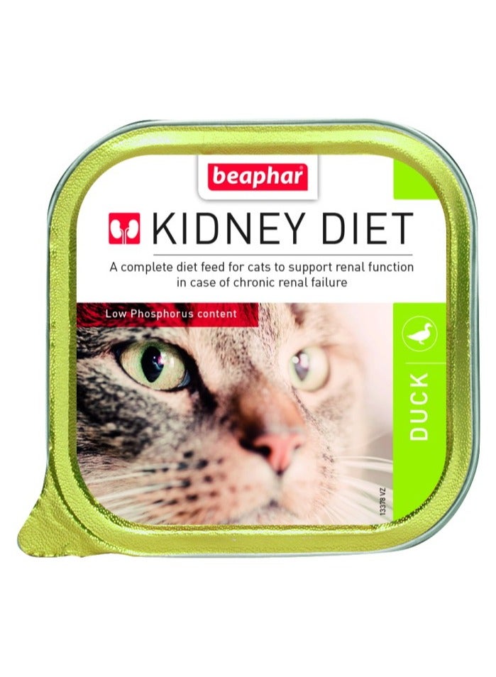 بيفار طعام رطب - نظام غذائي للكلى/الكلى للقطط - بط 16 × 100 جم