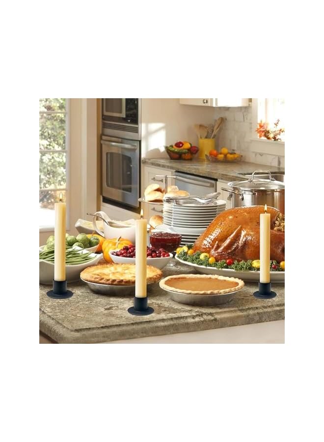 The Bros Taper Candle Holder,4PCS Black Matte Iron Candlestick Holders Table Centerpiece Candlestick Holders Bulk Retro Black Taper Candle Holders for Home Decoration Wedding Anniversary Party Dinner - Image 2