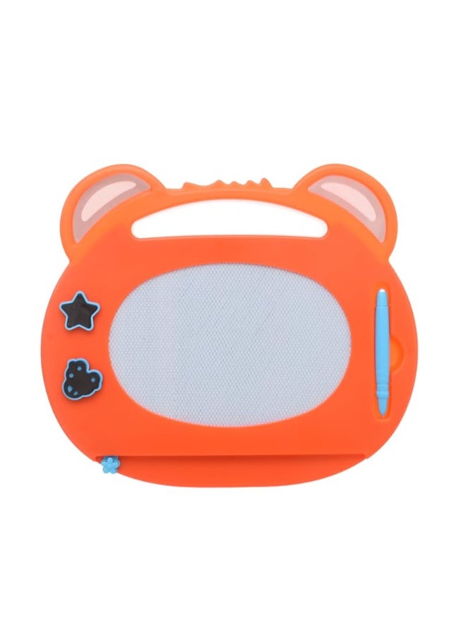 Plastic Magnetic Erasable Drawing And Writing Board Cute Bear Design Aiming To Teach Children All hand-eye coordination Skills  - Orange - Image 1