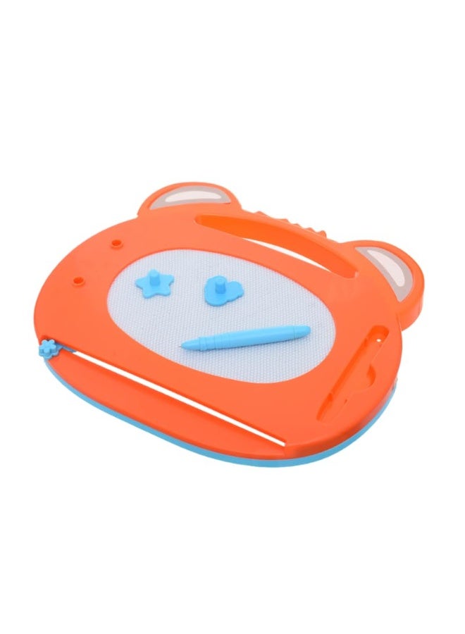 Plastic Magnetic Erasable Drawing And Writing Board Cute Bear Design Aiming To Teach Children All hand-eye coordination Skills  - Orange - Image 3