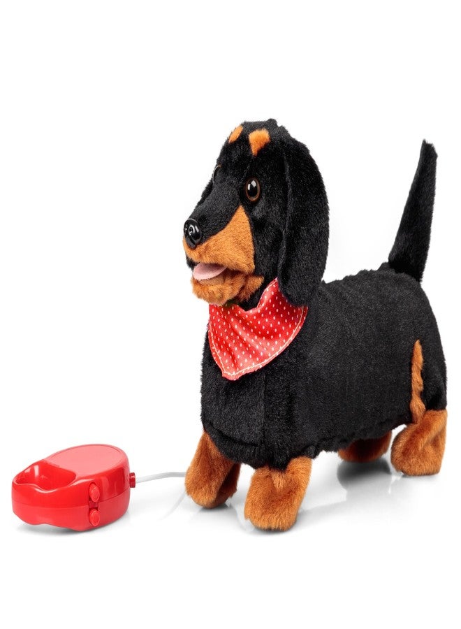 Tobar: Animigos Scampering Sausage Dog - Black & Brown - Cuddly Animated Plush Pet, Walks-Barks-Wags Tail, Fun Interactive Toy, Toddlers & Kids 18Mo+ - Image 1
