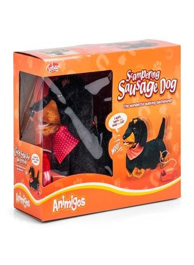Tobar: Animigos Scampering Sausage Dog - Black & Brown - Cuddly Animated Plush Pet, Walks-Barks-Wags Tail, Fun Interactive Toy, Toddlers & Kids 18Mo+ - Image 2