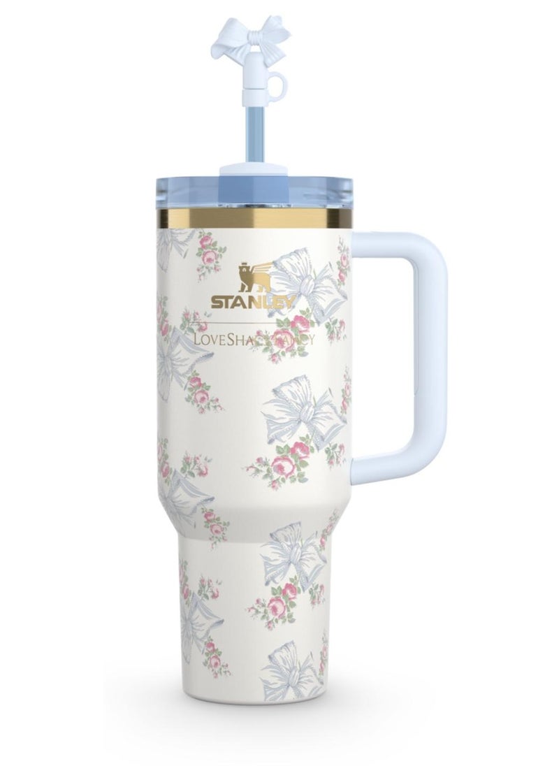 Stanley The X LoveShackFancy Holiday Quencher,Stainless Steel Vacuum Insulated Tumbler with Lid and Straw for Water, Iced Tea or Coffee, Smoothie and More 40 OZ - Image 1