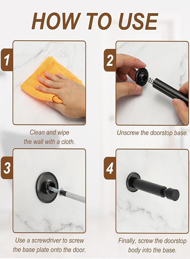 جيلوكس مجموعة من 2 قطعة من سدادات الأبواب، سدادة باب زنبركية مقاس 4.3 بوصة، سدادة باب مزودة بواقي للجدار مع طرف مطاطي، سدادة باب مرنة لجزء الباب السفلي - Image 4