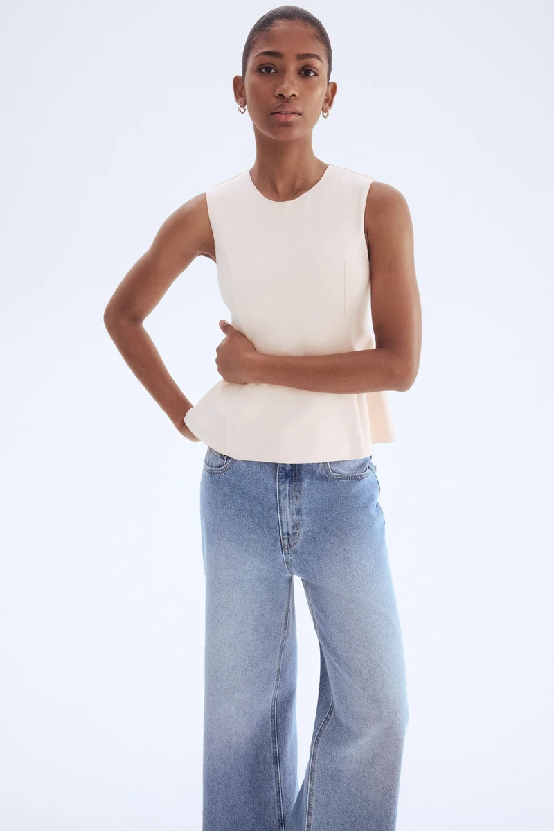 H&M Interlock peplum vest top