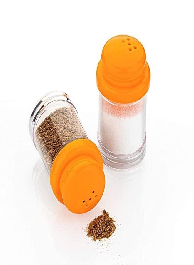 VIPREKHO Salt and Pepper Shaker Set Transparent Salt & Pepper Shaker Spice Holder Condiment Set Holder Dispenser for Kitchen Dining Table (Pack of 2) - Image 2