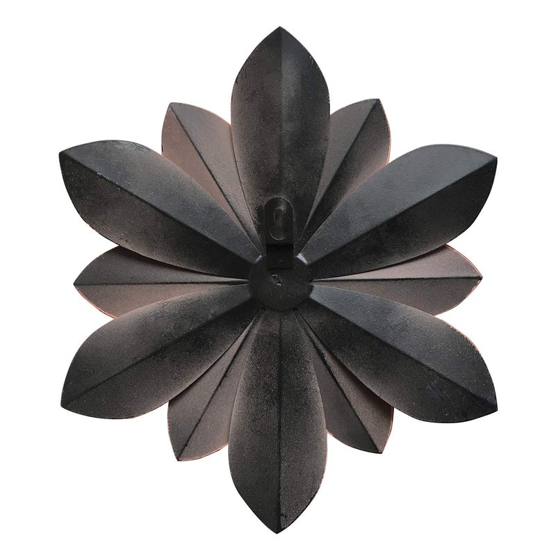 Picfarce Pink Metal Flower Wall Art Decor, 11â€œ Rustic Modern Floral Sculpture, Distressed Hanging Home Decoration Accent Artworks for Indoor Bedroom Living Room Office Outdoor Garden Patio - Image 4