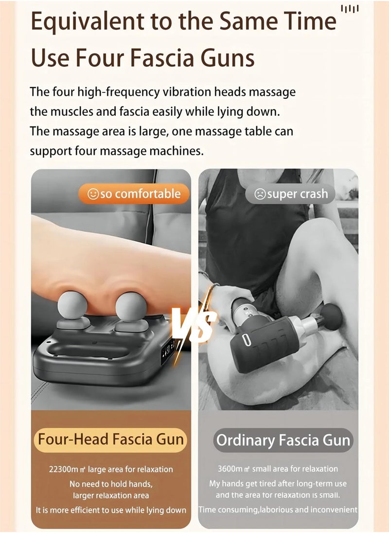 EzzySo - Massage Gun Deep Tissue Percussion Back Massager Handheld Four Heads Massager Gun For Athletes Muscle Fascial Gun For Pain Relief in Body - Image 1