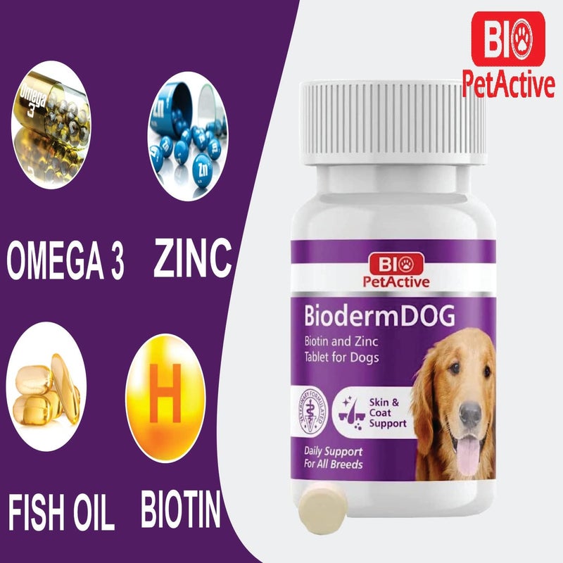 Bio PetActive Dog Tablets Skin & Coat Support - 75 Tablets - Image 3