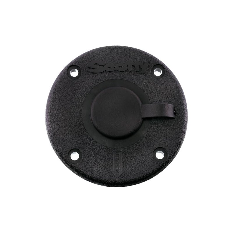 Scotty #344-BK Round Flush Deck Mounting Bracket Black Sealed Bottom with Rain Cap - Image 5