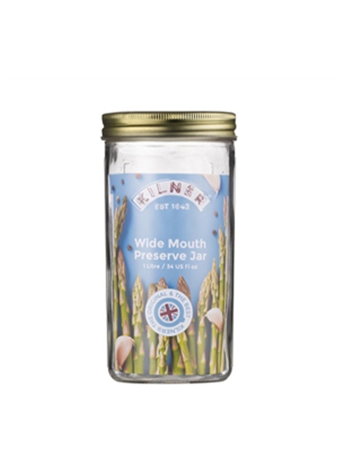 Kilner برطمان كيلنر للحفظ بسعة 1 لتر بفم واسع