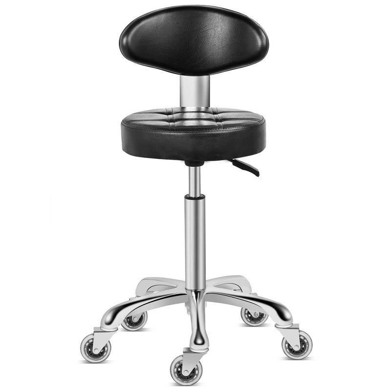 Kaleurrier Rolling Stool Chair with Smoothrolling Dualwheel castersComfortable Cushioned Backrest Swivel Seat Heavy Duty Hydraulic Height AdjustableSturdy and Durable