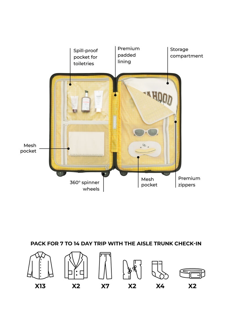 Mokobara The Aisle Trunk Check-In Luggage - Durable Polycarbonate Material | Olive Green, Homegrown - Image 5