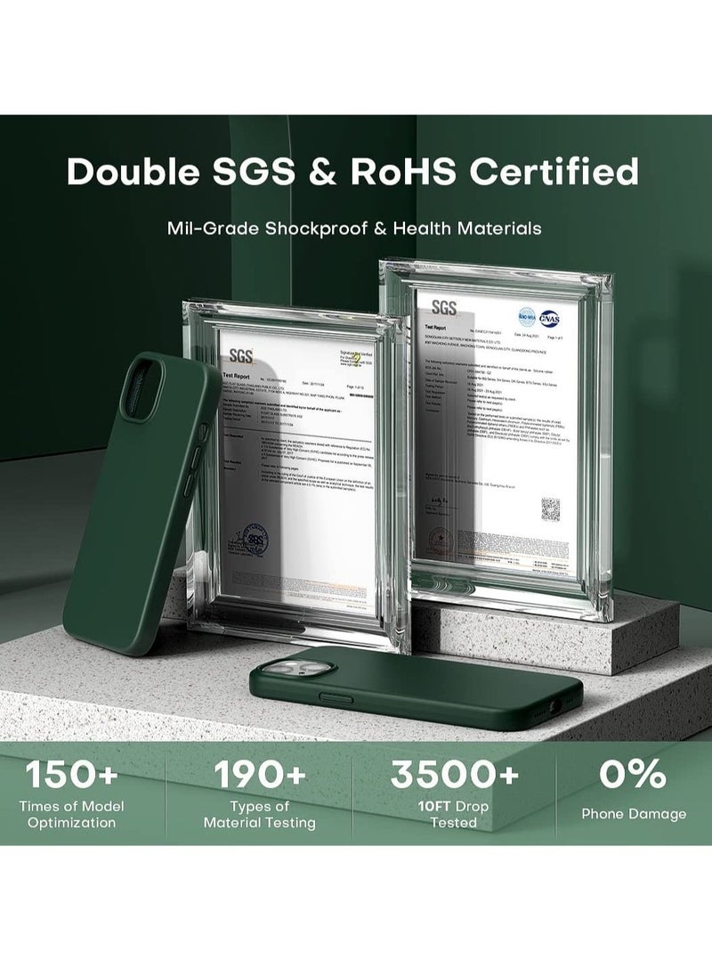 Raxoom 5 in 1 Designed for iPhone 14 Plus Case, with 2 Pack Screen Protector + 2 Pack Camera Lens Protector, Liquid Silicone Ultra Slim Shockproof Protective Phone Case 6.7 - Image 3