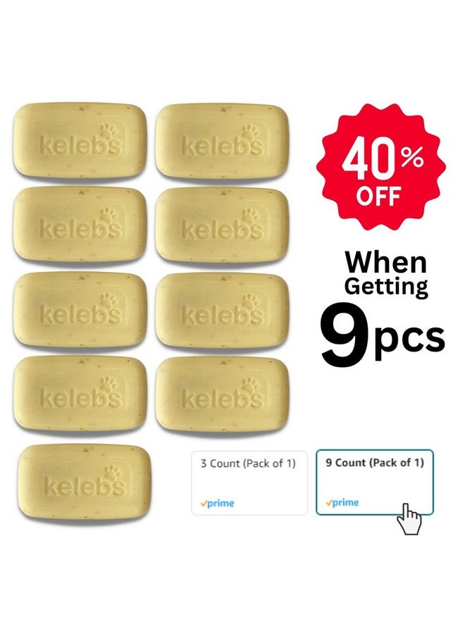 KELEBS Dog Shampoo | Allergies And Itching | Dog Shampoo For Sensitive Skin | All Natural Dog Soap Bar With Lavender Oil & Oatmeal | No Plastic Vegan | 3Pcs - Image 2