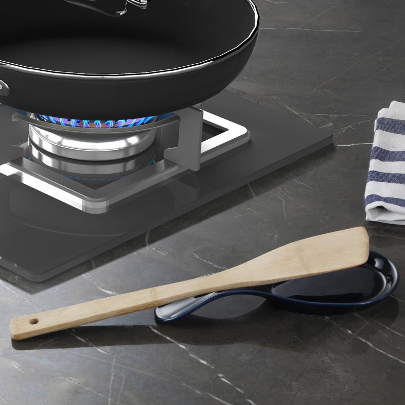 Gdcz Porcelain Spoon Rest - Large Spoon Holder Utensil Rest For Kitchen Counter Stove Top  Navy - Image 5