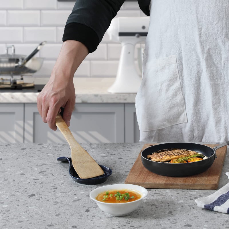 Gdcz Porcelain Spoon Rest - Large Spoon Holder Utensil Rest For Kitchen Counter Stove Top  Navy - Image 4