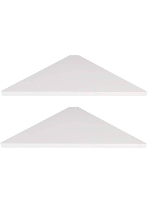 Corner Mounting Shelf Easy to Install Wall Corner Shelf Set of 2 White Wood Striped with Hole Pattern