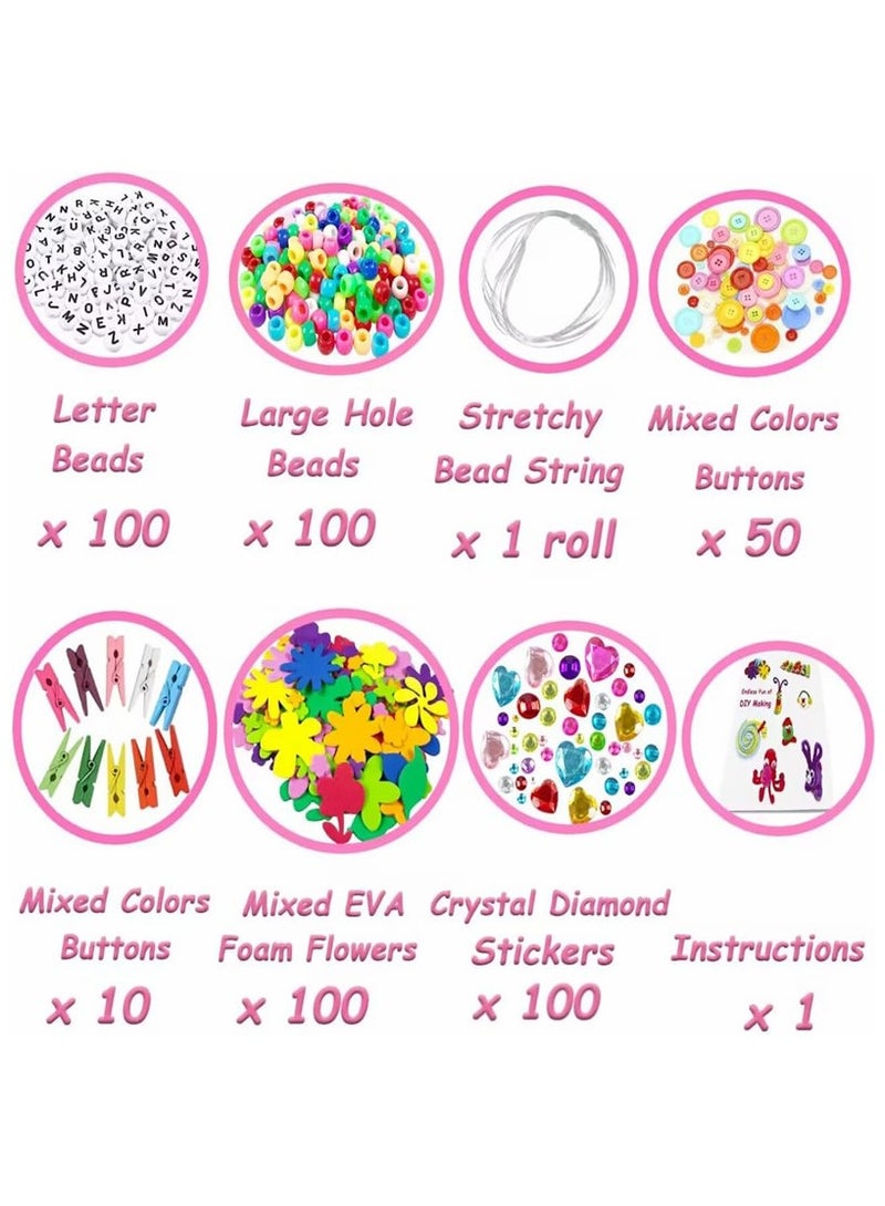 1400 Pcs Kids Craft Box Kit, Toddler Arts and Crafts for Kids Includes Pom Poms, Pipe Cleaners, Feather, Folding Craft Box - All in One for Kids Toddler DIY Craft Set - Image 2
