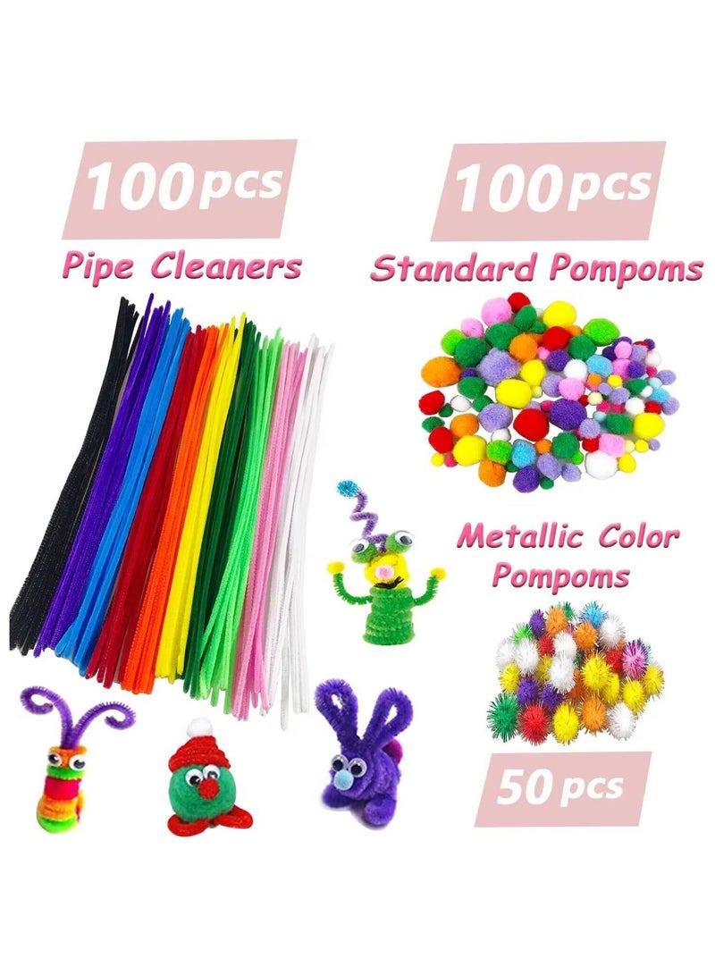 1400 Pcs Kids Craft Box Kit, Toddler Arts and Crafts for Kids Includes Pom Poms, Pipe Cleaners, Feather, Folding Craft Box - All in One for Kids Toddler DIY Craft Set - Image 3
