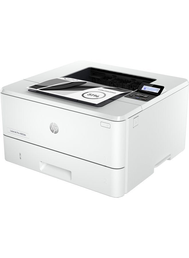 HP طابعة ليزر جت برو طراز 4003dn لون أبيض - Image 2