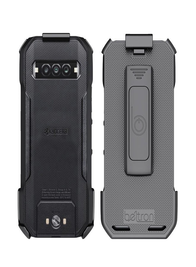 جراب لحمل مسدس DuraForce Pro 3، حامل مشبك حزام دوار شديد التحمل من BELTRON متوافق مع مسدس Kyocera DuraForce Pro 3 E7200 (Verizon) الميزات: تثبيت آمن، مزلاج سريع الفتح (قوة صناعية) - Image 5