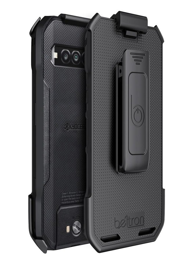 جراب لحمل مسدس DuraForce Pro 3، حامل مشبك حزام دوار شديد التحمل من BELTRON متوافق مع مسدس Kyocera DuraForce Pro 3 E7200 (Verizon) الميزات: تثبيت آمن، مزلاج سريع الفتح (قوة صناعية) - Image 4