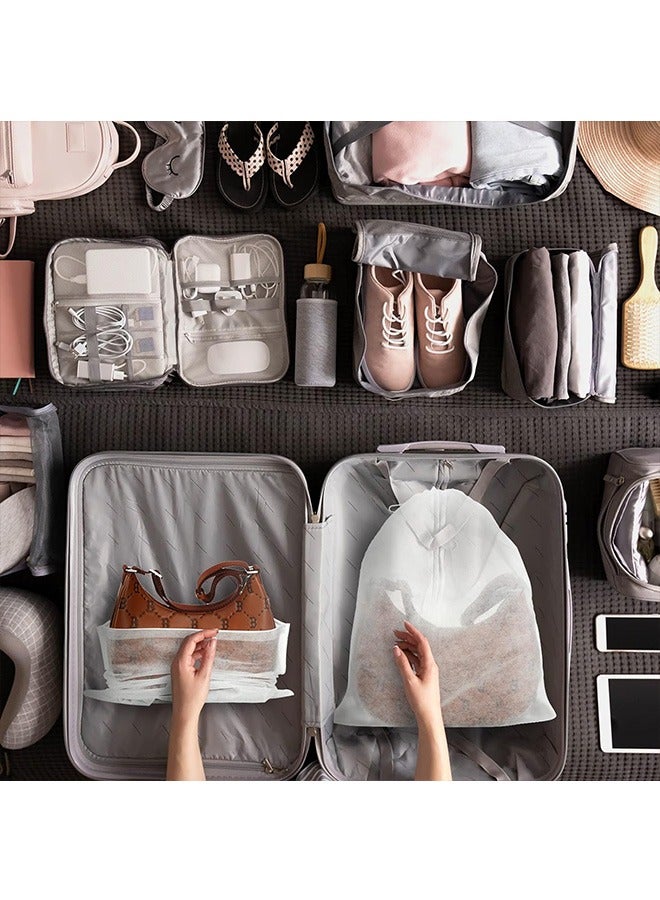 50Pcs Travel Shoe Bags, Non Woven Fabric Drawstring Shoe Storage Bags, Bask Shoe Bags, Dust Bags for Purses and Handbags Storage, Shoe Travel Bags for Packing, Home Closet Organizer Dust Cover  - Image 5