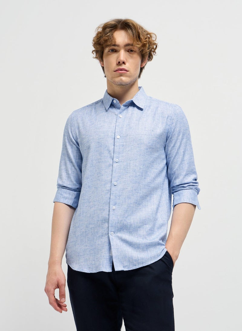 THE BEAR HOUSE Cotton Shirt for Men | Slim Fit, Long Sleeve, Casual & Formal Wear | Soft, Breathable Fabric for Office, Everyday, & All-Season Use in Classic & Trendy - Image 1