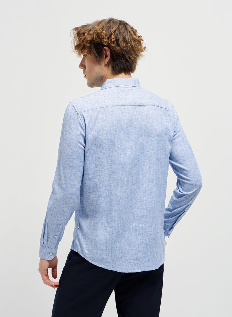 THE BEAR HOUSE Cotton Shirt for Men | Slim Fit, Long Sleeve, Casual & Formal Wear | Soft, Breathable Fabric for Office, Everyday, & All-Season Use in Classic & Trendy - Image 2