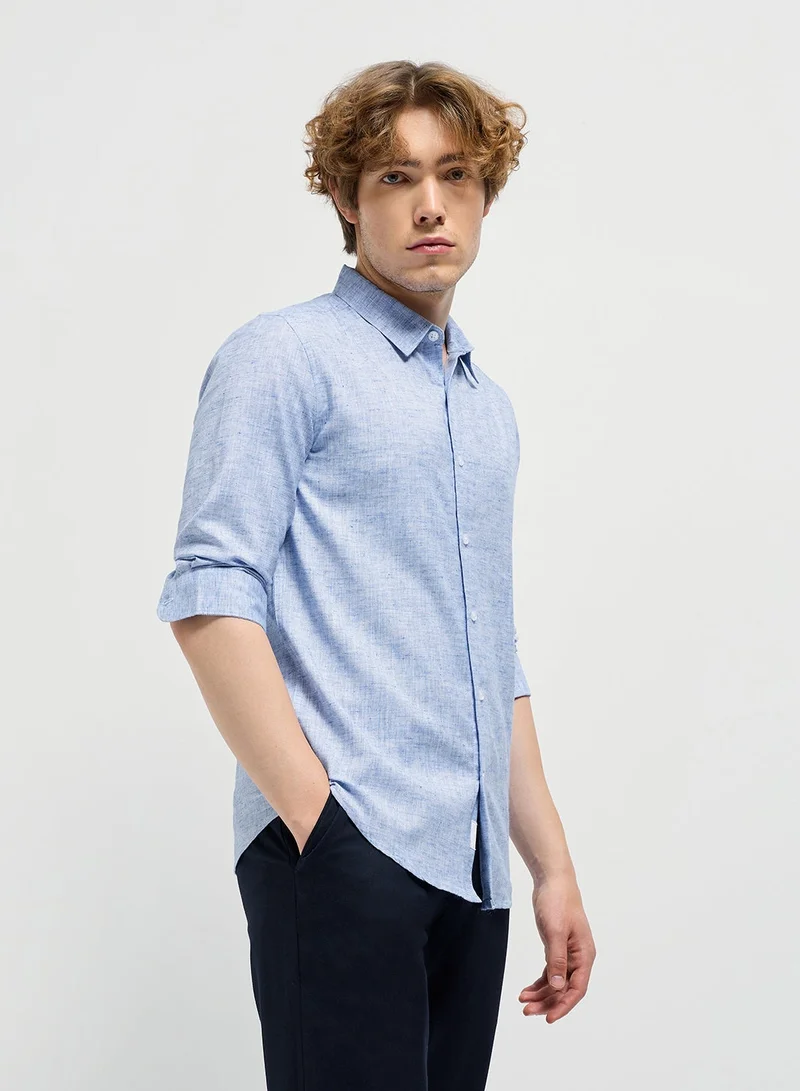 THE BEAR HOUSE Cotton Shirt for Men | Slim Fit, Long Sleeve, Casual & Formal Wear | Soft, Breathable Fabric for Office, Everyday, & All-Season Use in Classic & Trendy