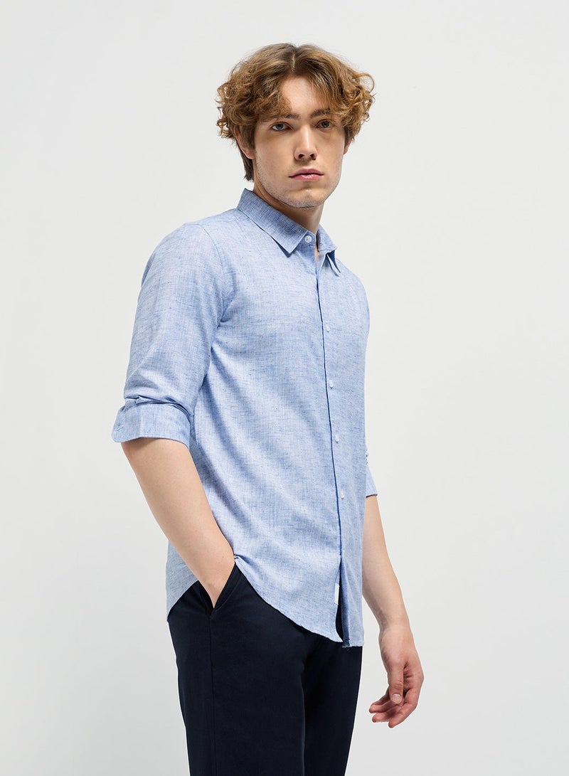 THE BEAR HOUSE Cotton Shirt for Men | Slim Fit, Long Sleeve, Casual & Formal Wear | Soft, Breathable Fabric for Office, Everyday, & All-Season Use in Classic & Trendy - Image 4