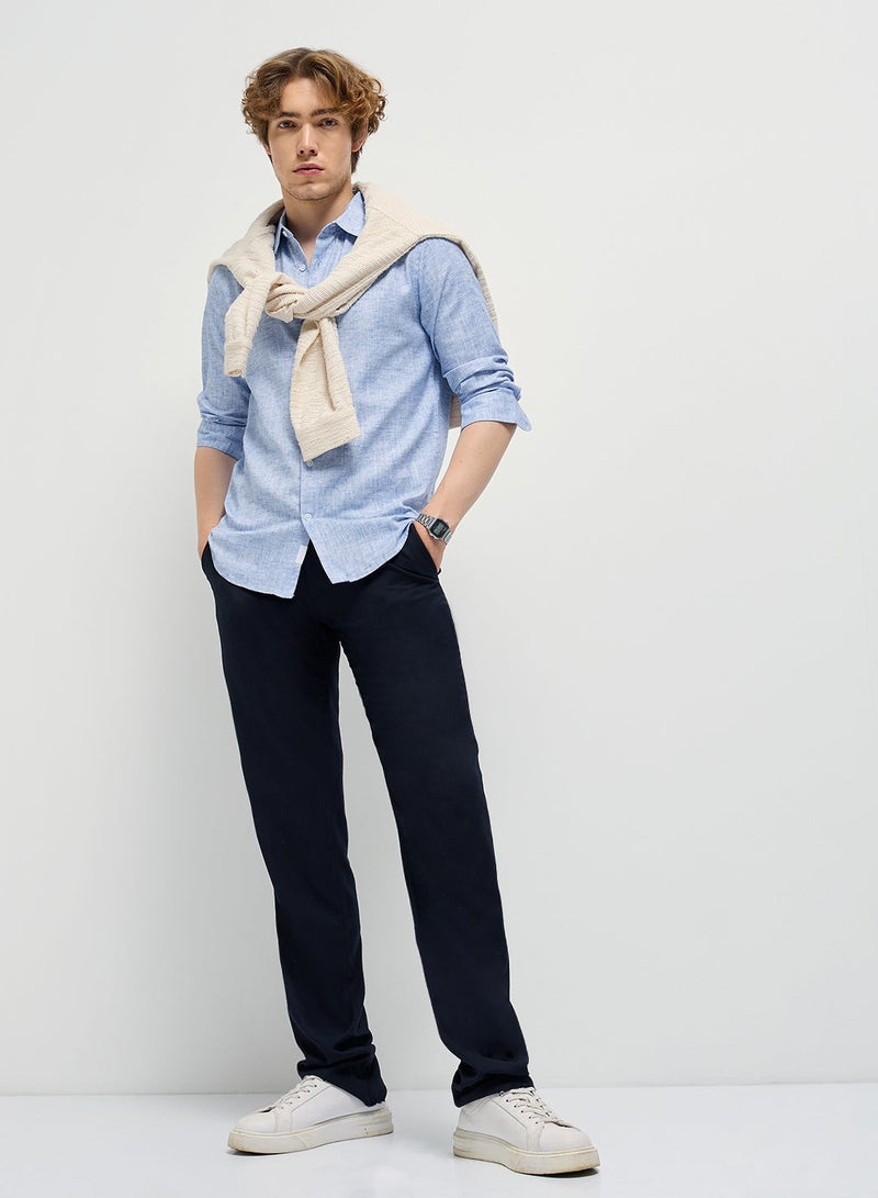 THE BEAR HOUSE Cotton Shirt for Men | Slim Fit, Long Sleeve, Casual & Formal Wear | Soft, Breathable Fabric for Office, Everyday, & All-Season Use in Classic & Trendy - Image 5