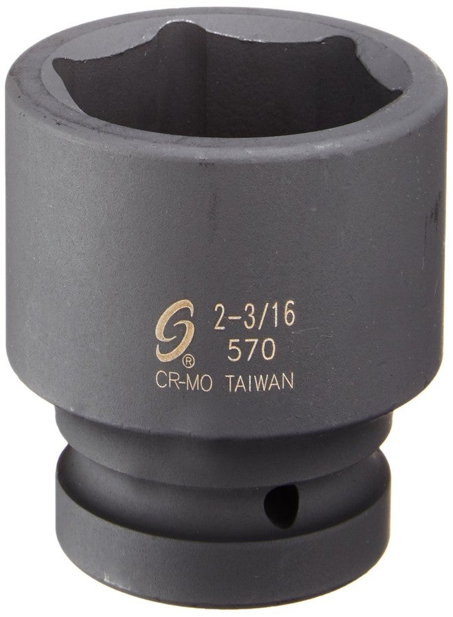 SUNEX TOOLS 570 1" Drive Standard 6 Point Impact Socket 2-3/16" - Image 1