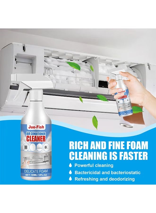 JUE-FISH Air Conditioner Foaming Cleaner, Multi-Purpose Removal Of Peculiar Smell Home Office Cleaner, No Washing Air Conditioner Foaming Coil Cleaner Spray, All-Purpose Household Bubble Cleaner, 60ML - Image 2