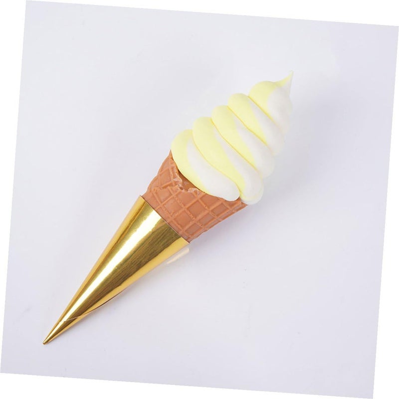 Realistic Yellow PVC Artificial Ice Cream Cone Model Photo Prop Display - Image 5