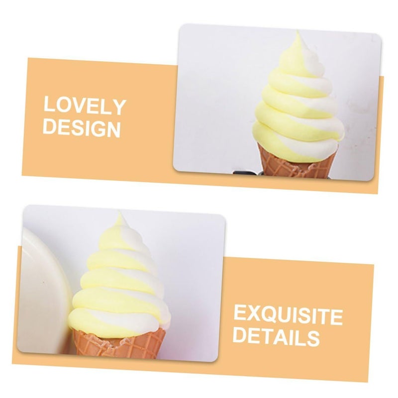 Realistic Yellow PVC Artificial Ice Cream Cone Model Photo Prop Display - Image 4