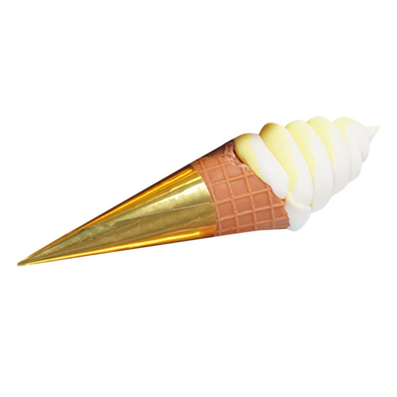 Realistic Yellow PVC Artificial Ice Cream Cone Model Photo Prop Display - Image 2