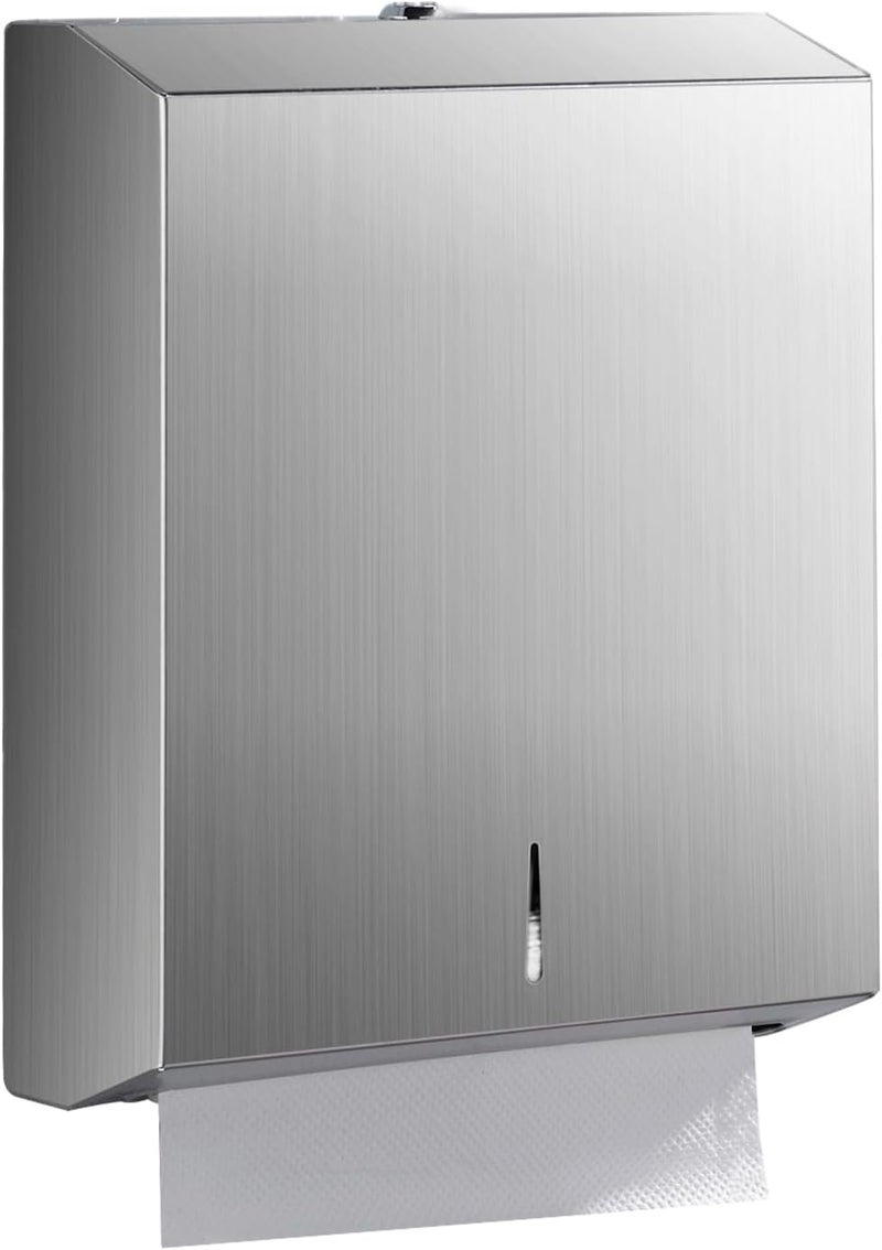 modunful Paper Towel Dispenser Wall Mount - Multifold Trifold Paper Towel Dispensers, Large Capacity Stainless Steel Tissue Holder, Suitable for Bathrooms and Public Places - Image 1