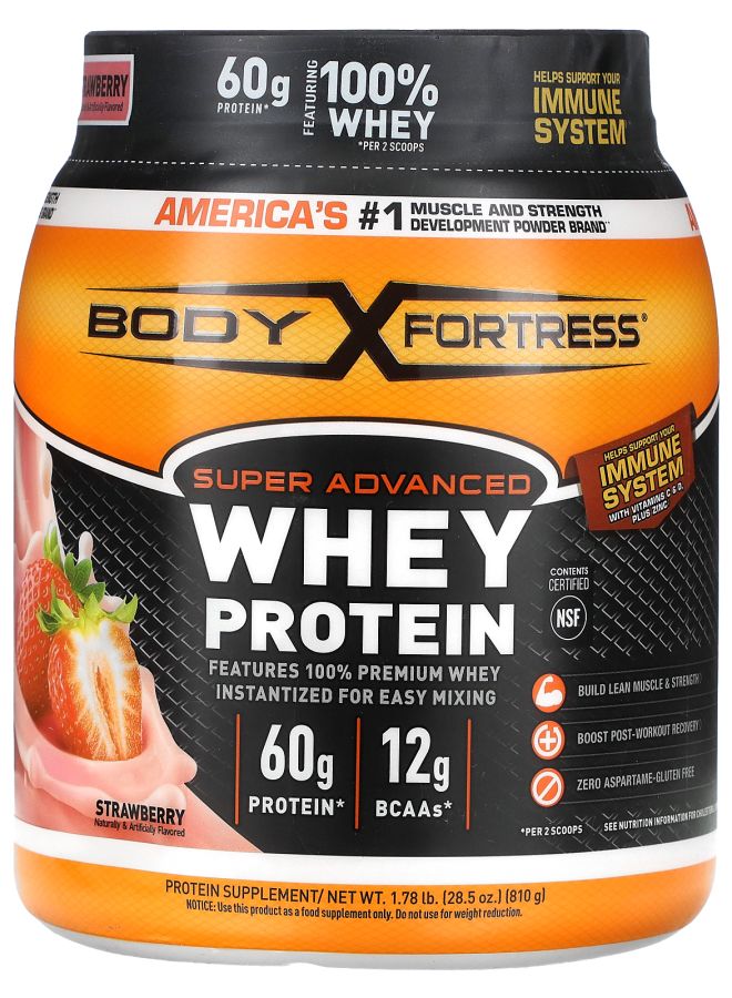 Body Fortress Super Advanced Whey Protein Strawberry  1.78 lb (810 g)