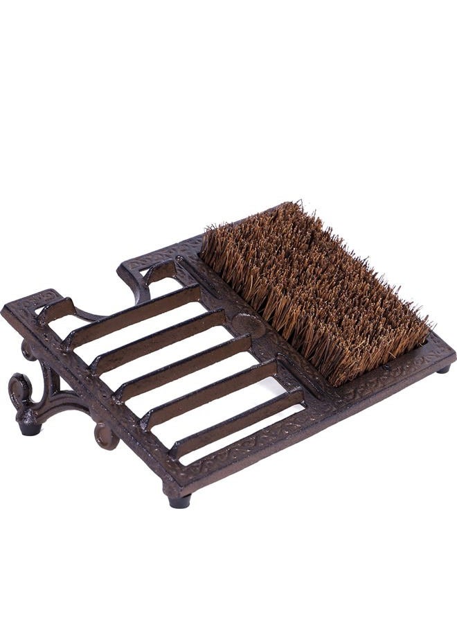 Fudontte Cast Iron Boot Brush Scraper Outdoor, Heavy Duty Boot Scrubber Brush with Angled Design, Vintage Rustic Boot Scrapers with Brushes Outdoor for Outdoor, Porch, Entryway, Garden - Image 1