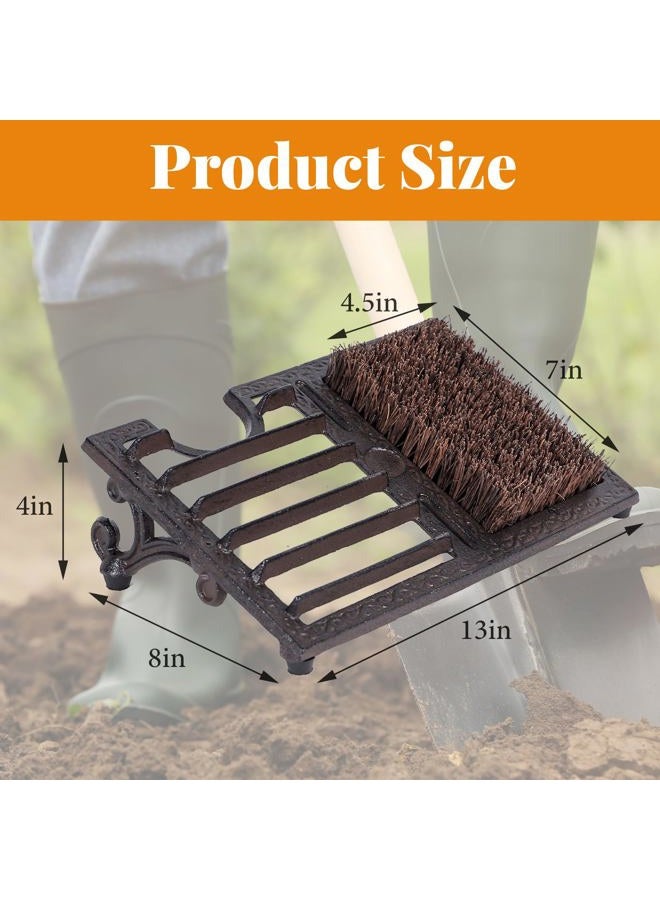 Fudontte Cast Iron Boot Brush Scraper Outdoor, Heavy Duty Boot Scrubber Brush with Angled Design, Vintage Rustic Boot Scrapers with Brushes Outdoor for Outdoor, Porch, Entryway, Garden - Image 2
