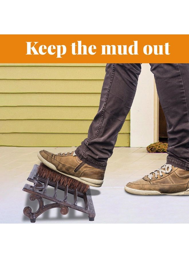 Fudontte Cast Iron Boot Brush Scraper Outdoor, Heavy Duty Boot Scrubber Brush with Angled Design, Vintage Rustic Boot Scrapers with Brushes Outdoor for Outdoor, Porch, Entryway, Garden - Image 4