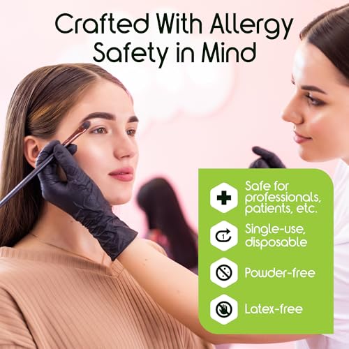 Inspire Black Nitrile Disposable Gloves | 4.5 Nitrile Safety Medical Exam Cooking Cleaning Disposable Black Gloves (Box Of 100, XL) - Image 3