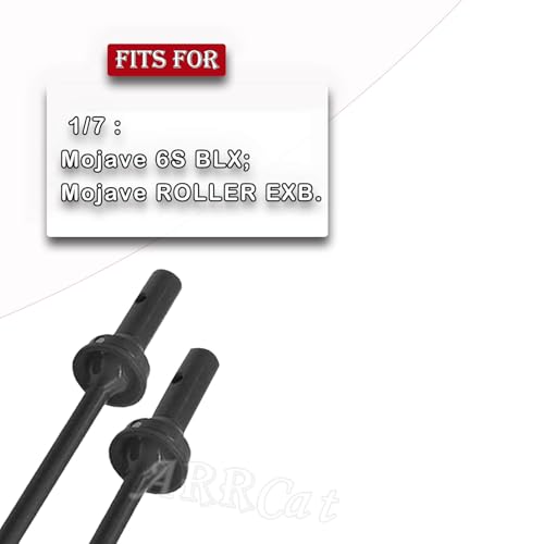ARRCat 4pcs Front Rear Drive Shaft Upgrades Part for 17 Mojave 6S BLXARRCat Harden Metal 45 CVD Drive Shaft Hopup PartsRC Heavy Duty Driveshaft for 17 Mojave 6S BLX More Power 2022 Black - Image 5